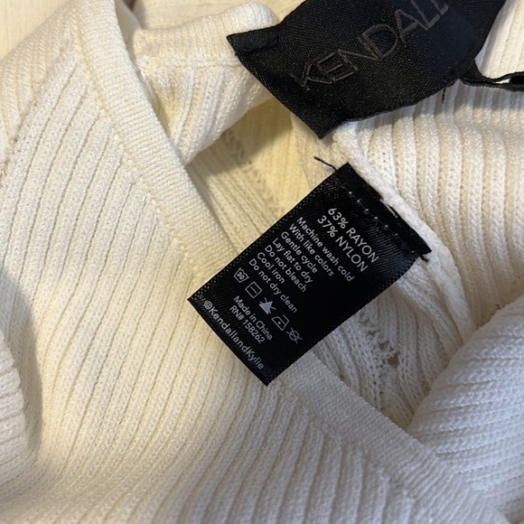 Kendall + Kylie Ivory Ribbed Bodycon Tank Top size S- NWT - Picture 14 of 14